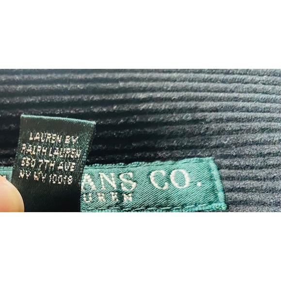 Vintage Lauren Jeans Co Ralph Lauren Black Corduroy Trucker Jacket Women Size M - Picture 4 of 16